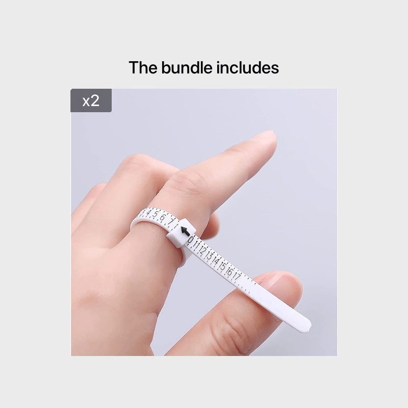 2PCS Ring Sizer Measure Tool Gauge Plastic Finger Sizing Finder Reusable 1-17