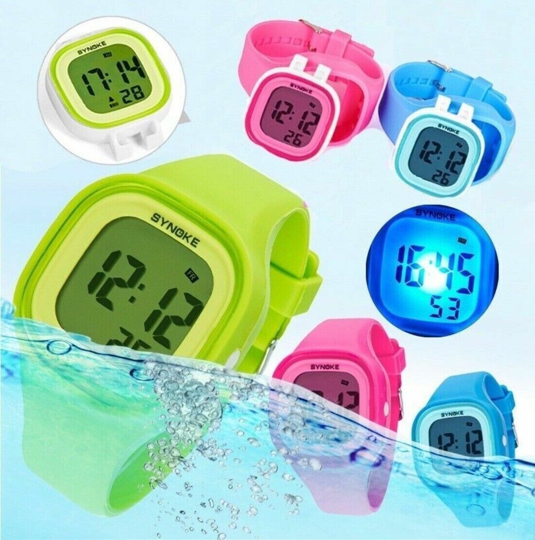 Male Female Digital Sports Watches LED Electron Waterproof Watch Wristwatch Gift