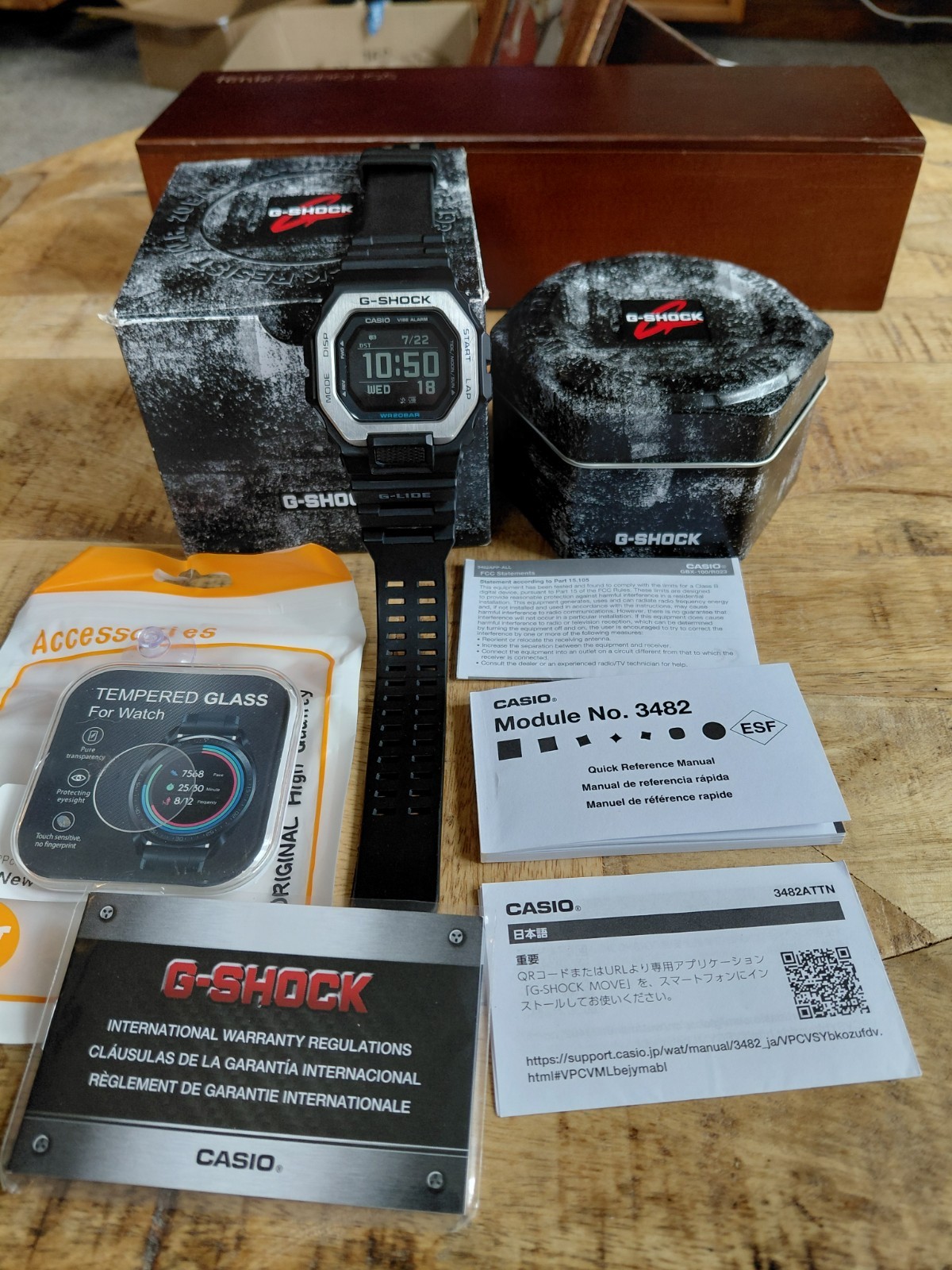 Casio G-SHOCK GBX-100-1CR G-lide Stainless Steel Bezel