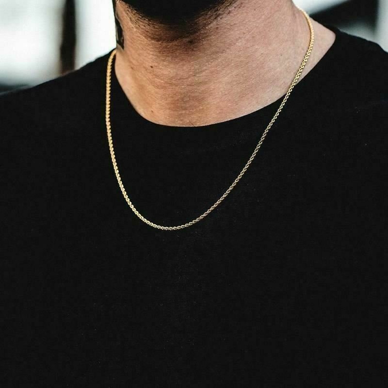10K Solid Yellow Gold Necklace Gold Rope Chain 16″ 18″ 20″ 22″ 24″ 26″ 28″ 30″
