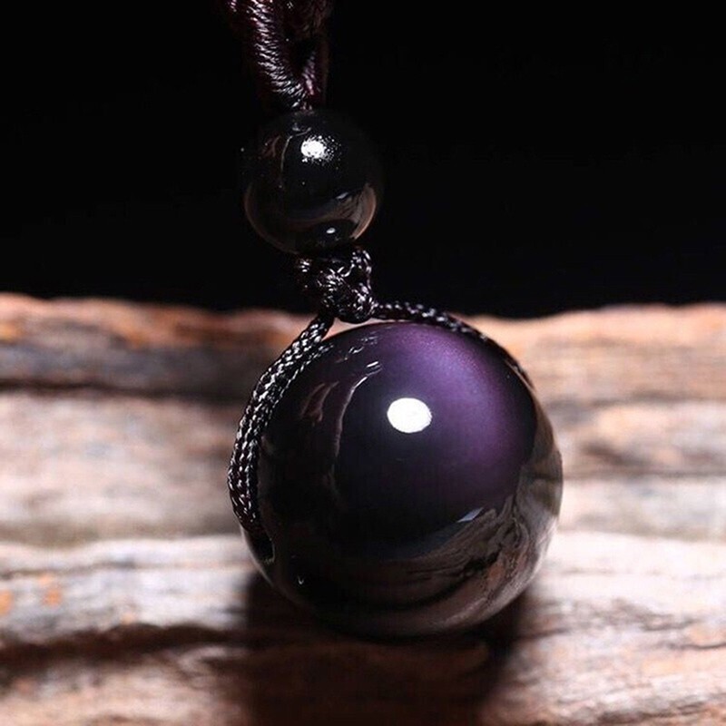 Natural 16mm Rainbow Tiger’s Eye Crystal Amulet Pendant Healing Reiki Necklace