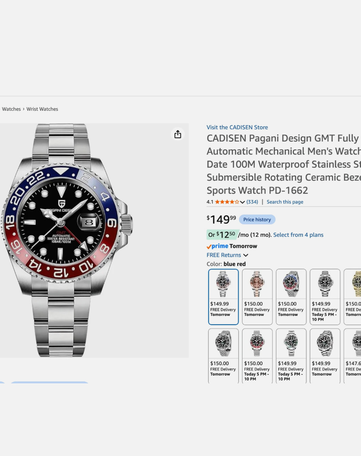 Pagani Design, 40mm, Automatic,GMT, (Pepsi), Oyster Bracelet, Sapphire Crystal.