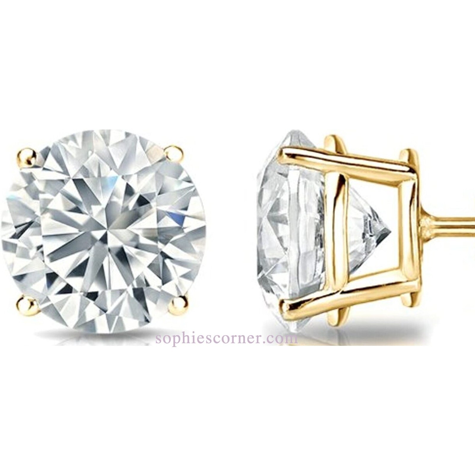 .50 ct. Sparkling Lab-Created Diamond Stud Earrings in 14k Yellow Gold