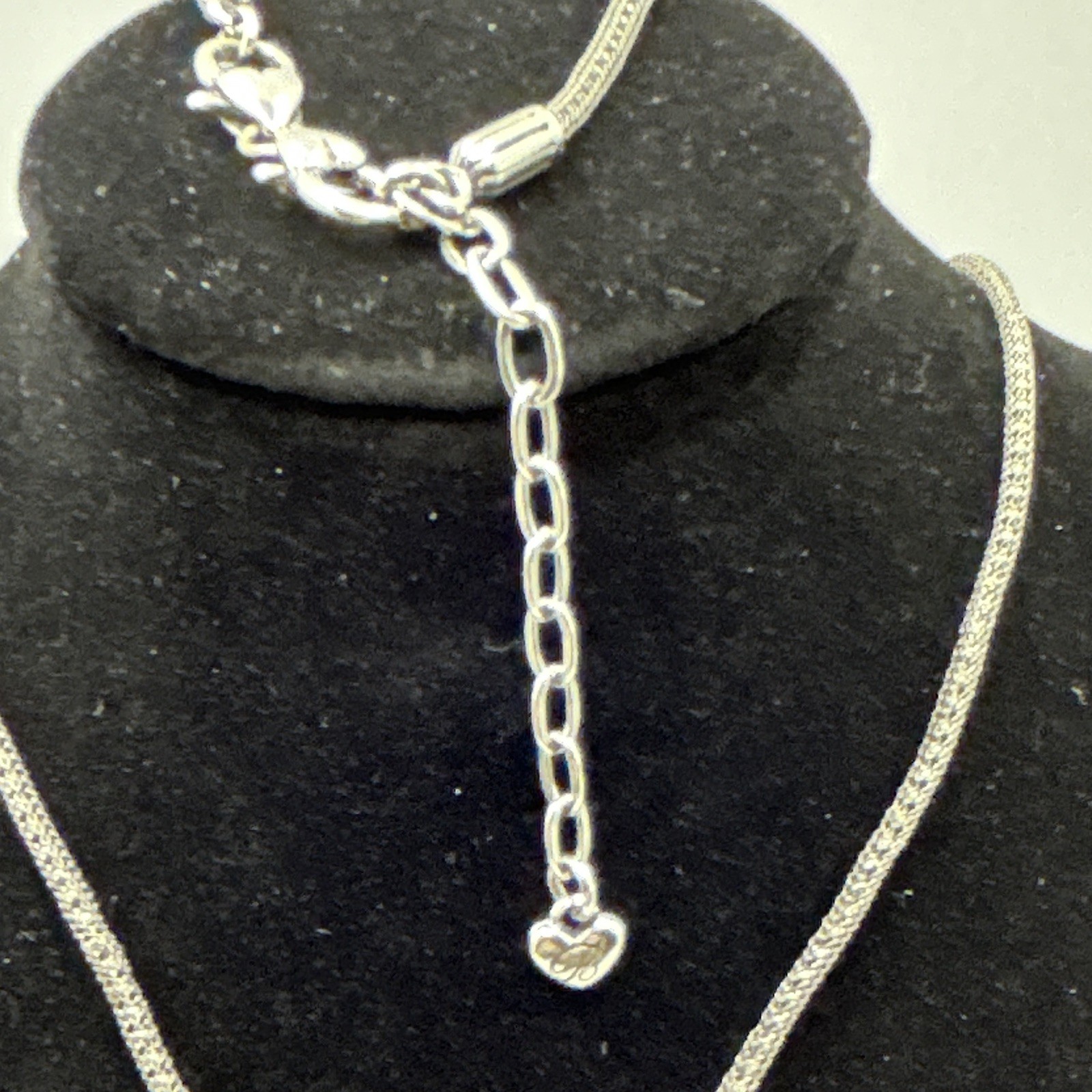 Brighton Byzantine Cross Necklace- silver chain- brown wood Cross – crystals