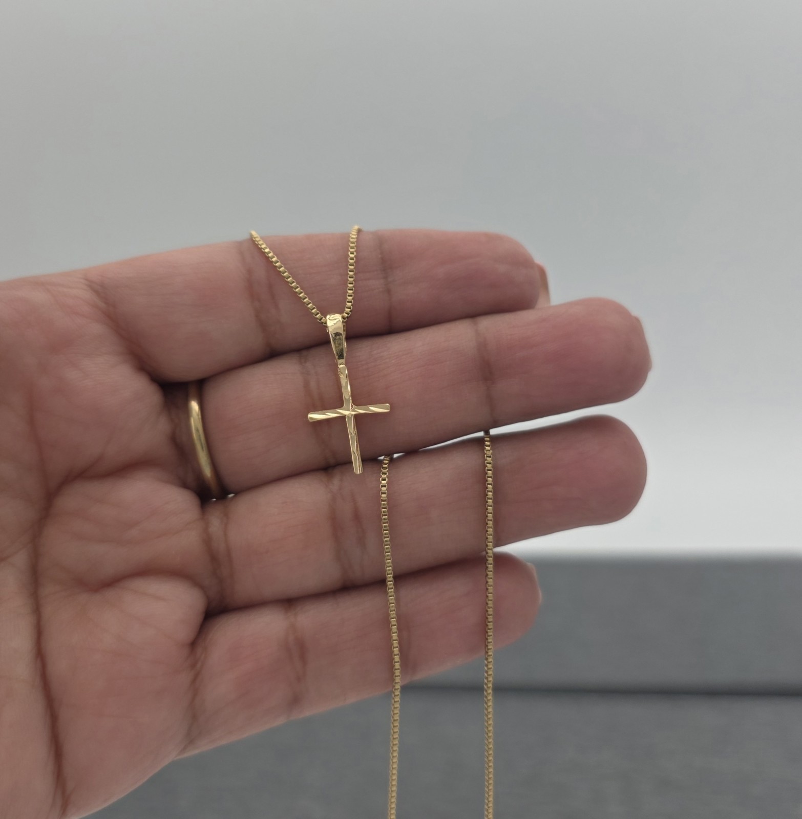 Gold Cross Necklace, Tiny Cross Necklace, 14k Gold Plated