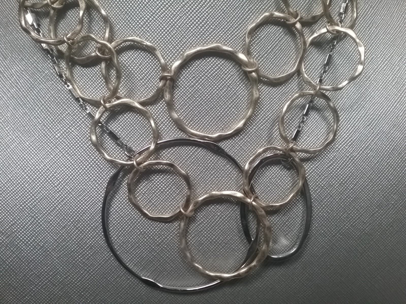 Lot of 3 Chico’s Necklace & Earrings Silver & Gold Tone In very good condition