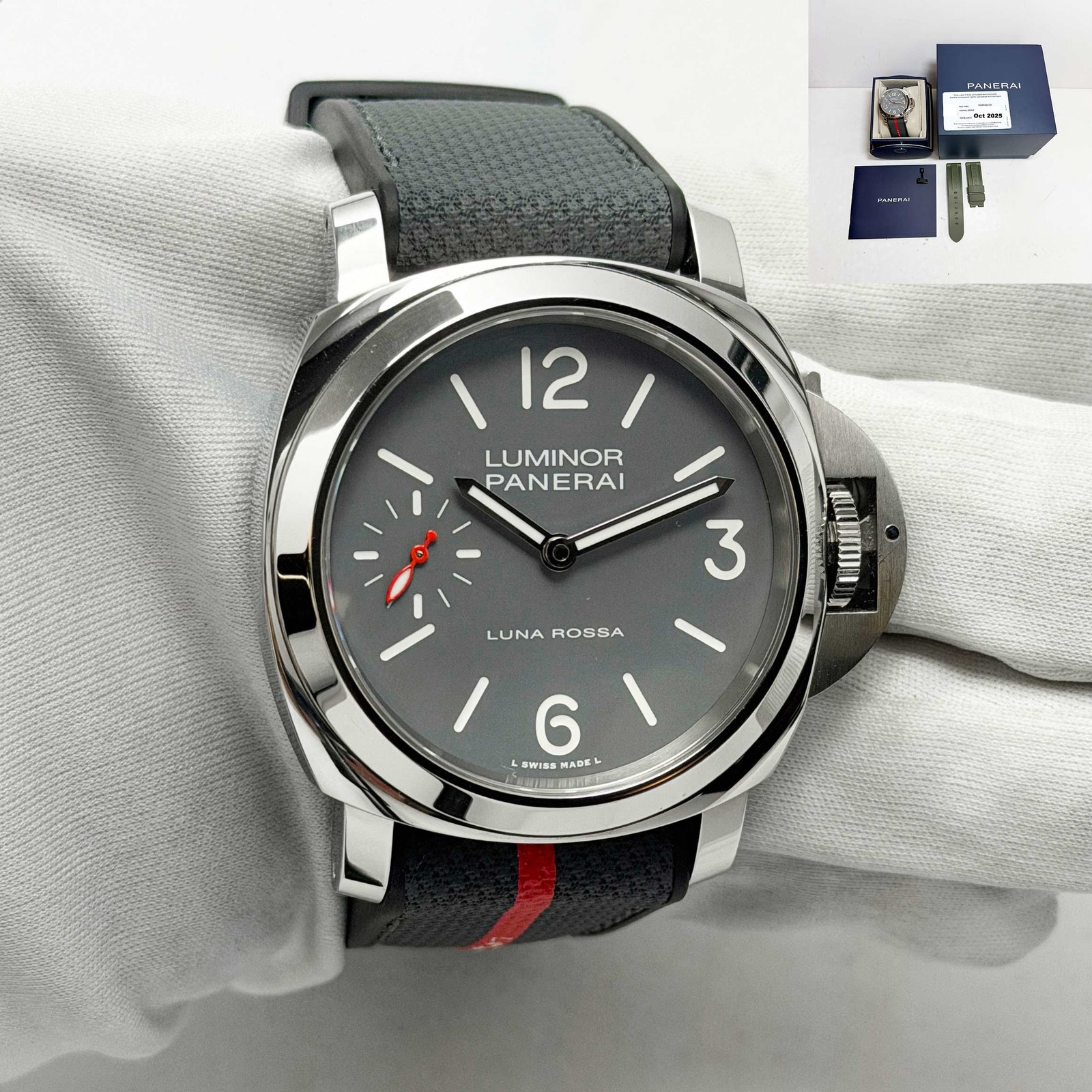 2025 Panerai Luminor Luna Rossa Tre Giorni PAM01653 44MM Grey Steel Box Paper
