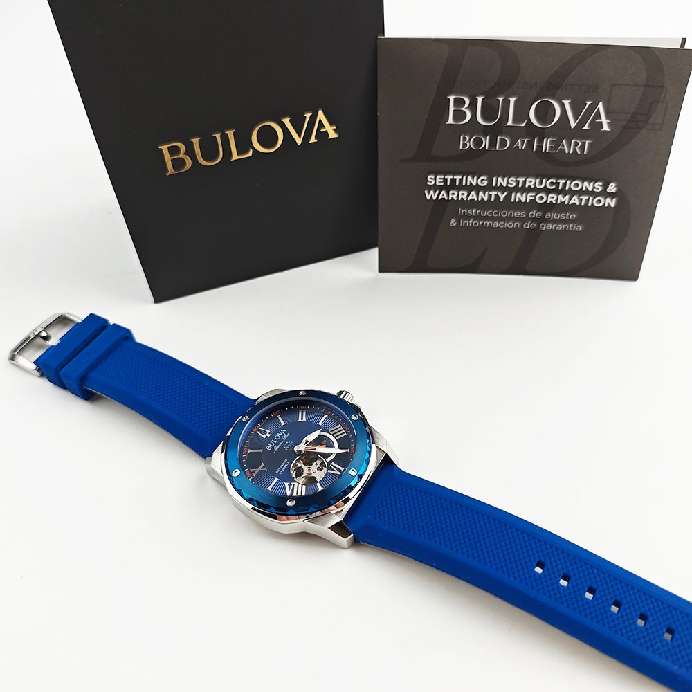 Bulova 98A303 Marine Star Blue Dial – Silicon Strap Men’s 45mm Automatic Watch