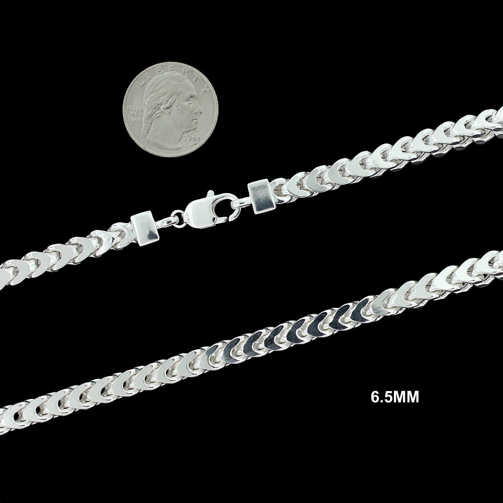 Mens Real 925 Solid Sterling Silver Franco Chain Necklace or Bracelet ITALY