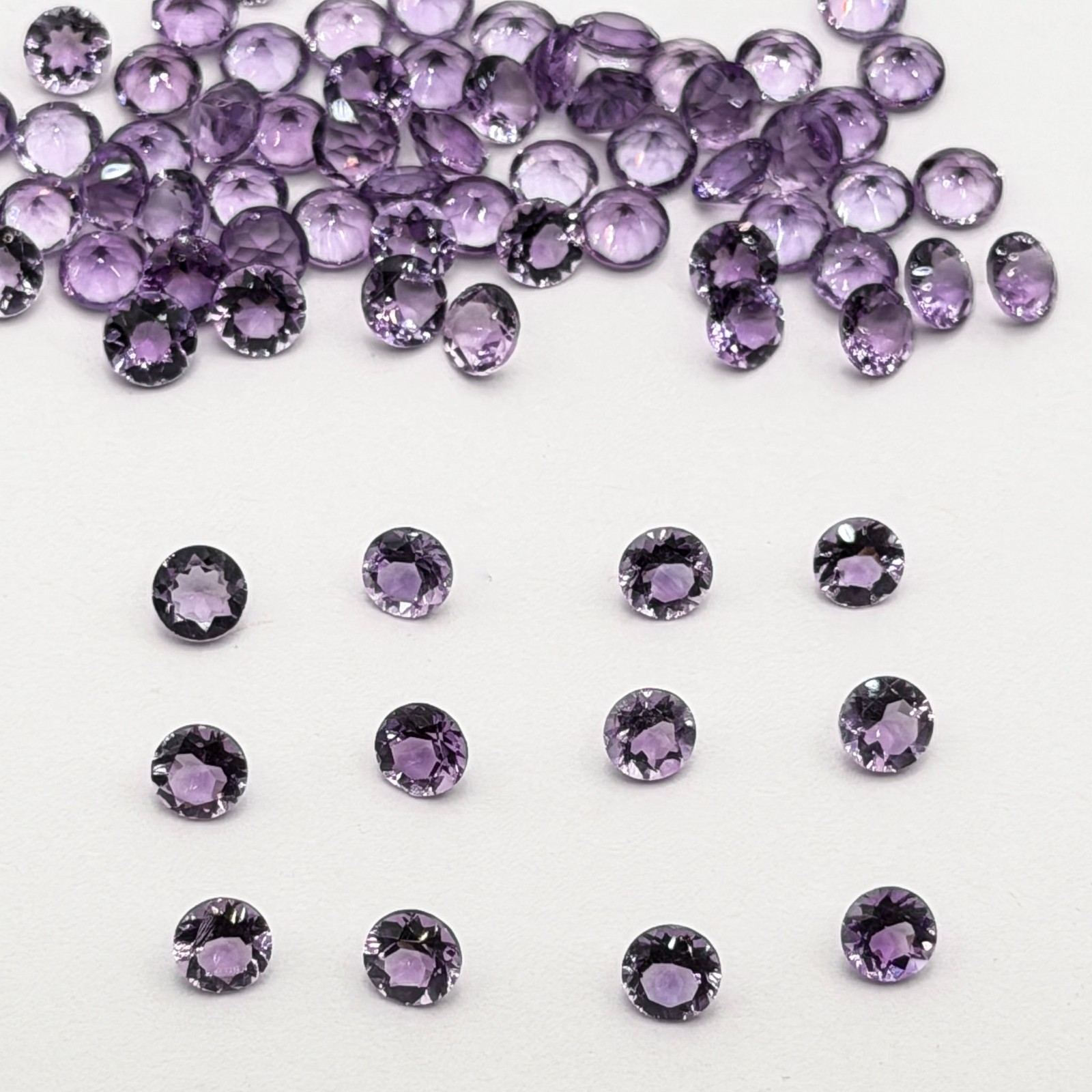 Natural Amethyst 5mm Round Faceted 2, 5, 10 or 15 pcs Loose Gemstones USA Seller
