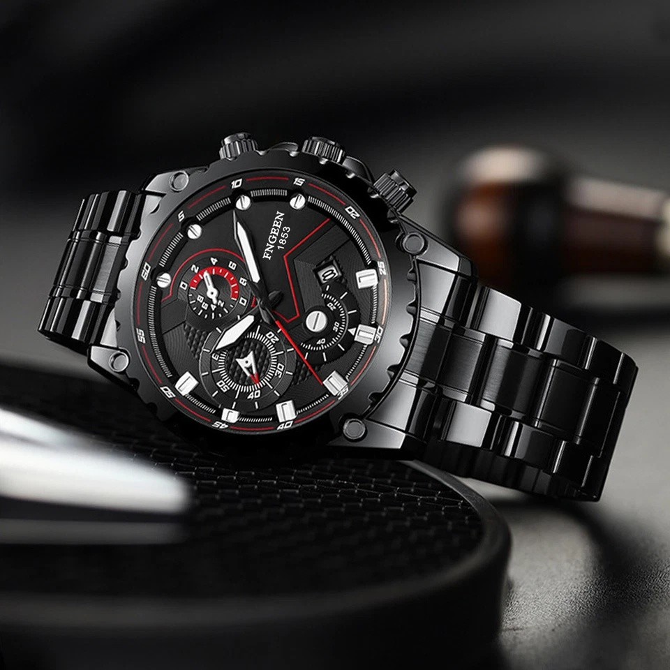 Waterproof Men’s Watch Classic Stainless Steel Quartz Luminous Luxury Wristwatch