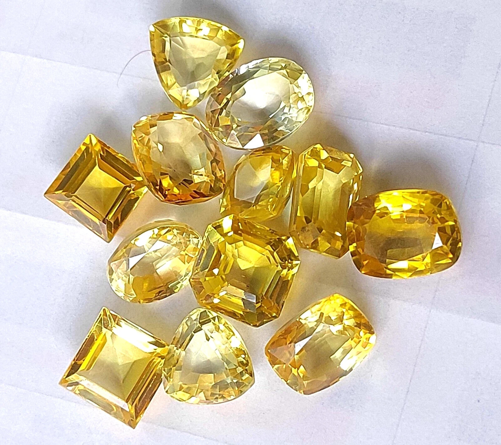 Natural Yellow Sapphire Mix Cut 170 Ct Certified Loose Gemstone Lot+ Free Gift