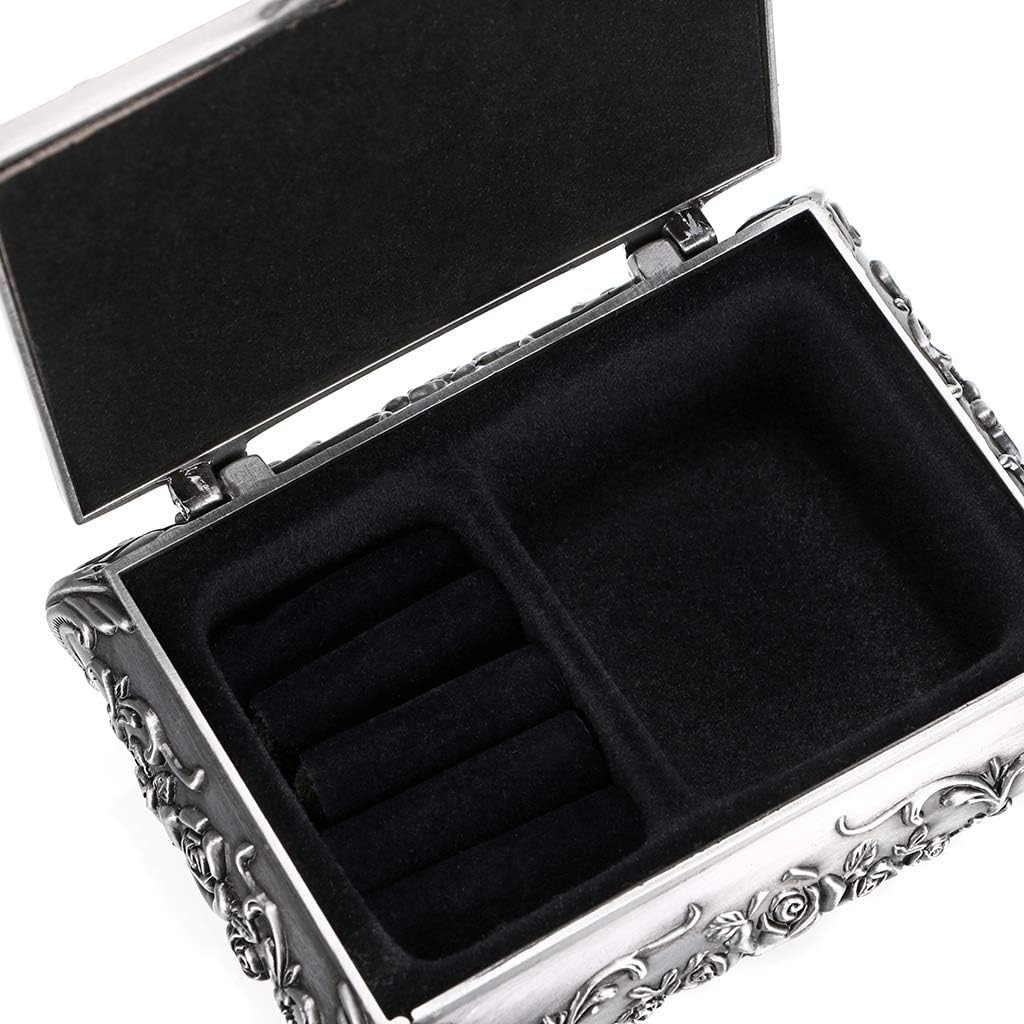 Vintage Metal Jewelry Box Small Trinket Jewelry Storage Box for Rings Earrings N