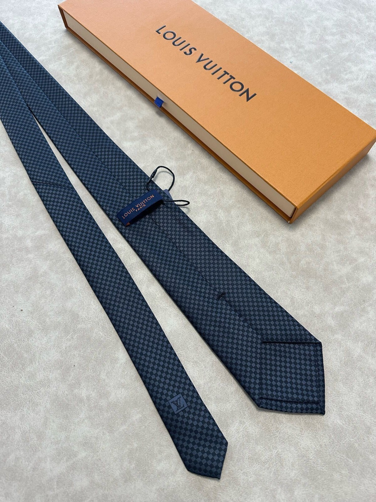 Louis Vuitton Men’s Micro Damier Tie Black Full Packaging NWT