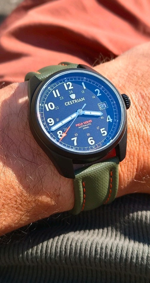 Cestrian Field Series Watch PVD Automatic NH35 200m Full Set Excellent Condition