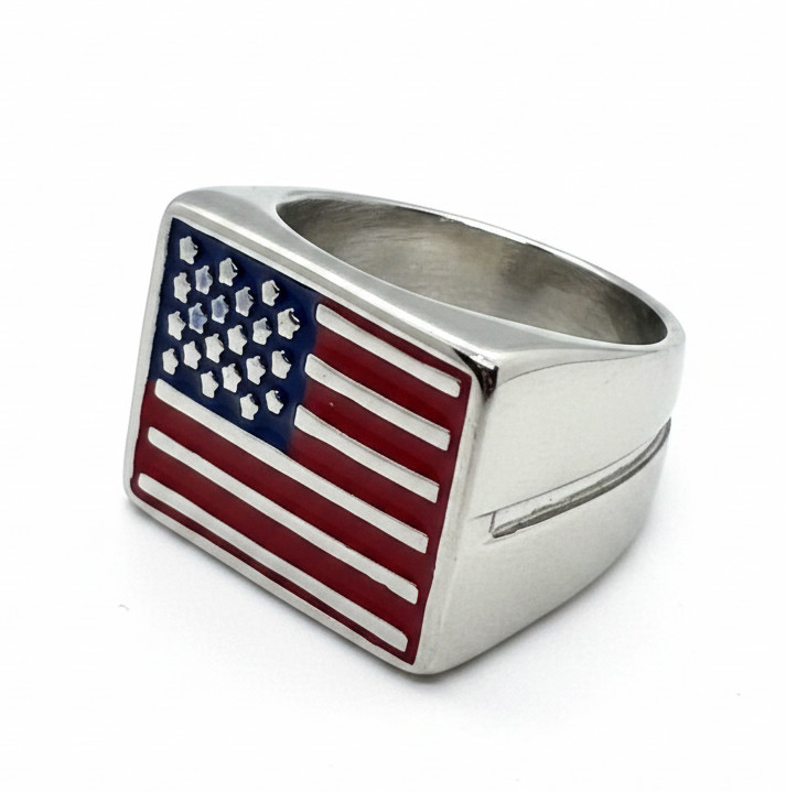 United States of America Men’s Flag Ring Stainless Steel 190