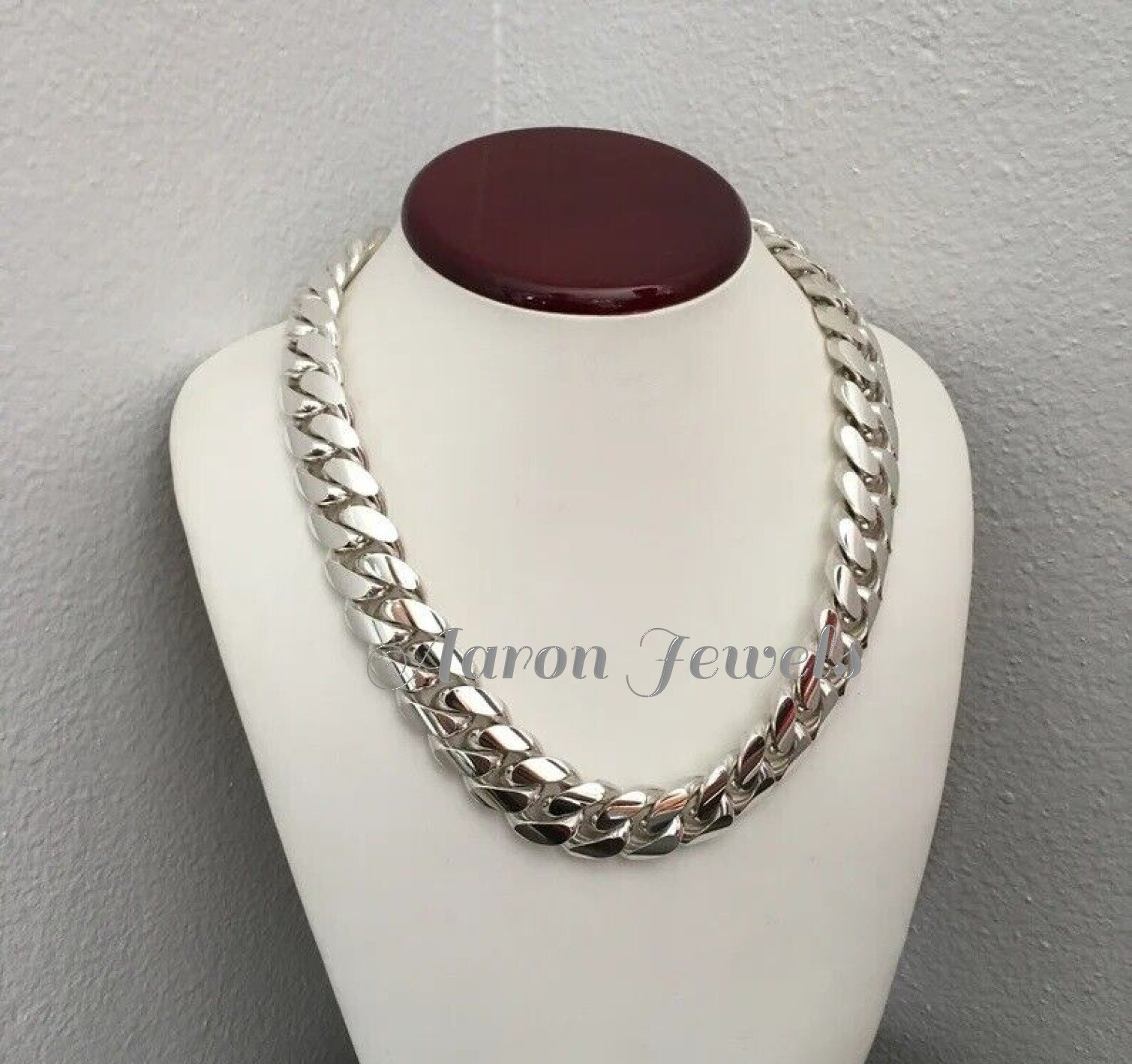 Men’s Miami PLAIN Cuban 20mm x 26″ LINK Chain 925 Sterling Silver ITALIAN LOCK