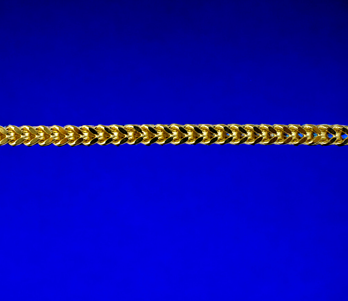 10K Yellow Gold Franco Box Square Necklace Bracelet Chain Real 2mm-5.5mm 7″-30″