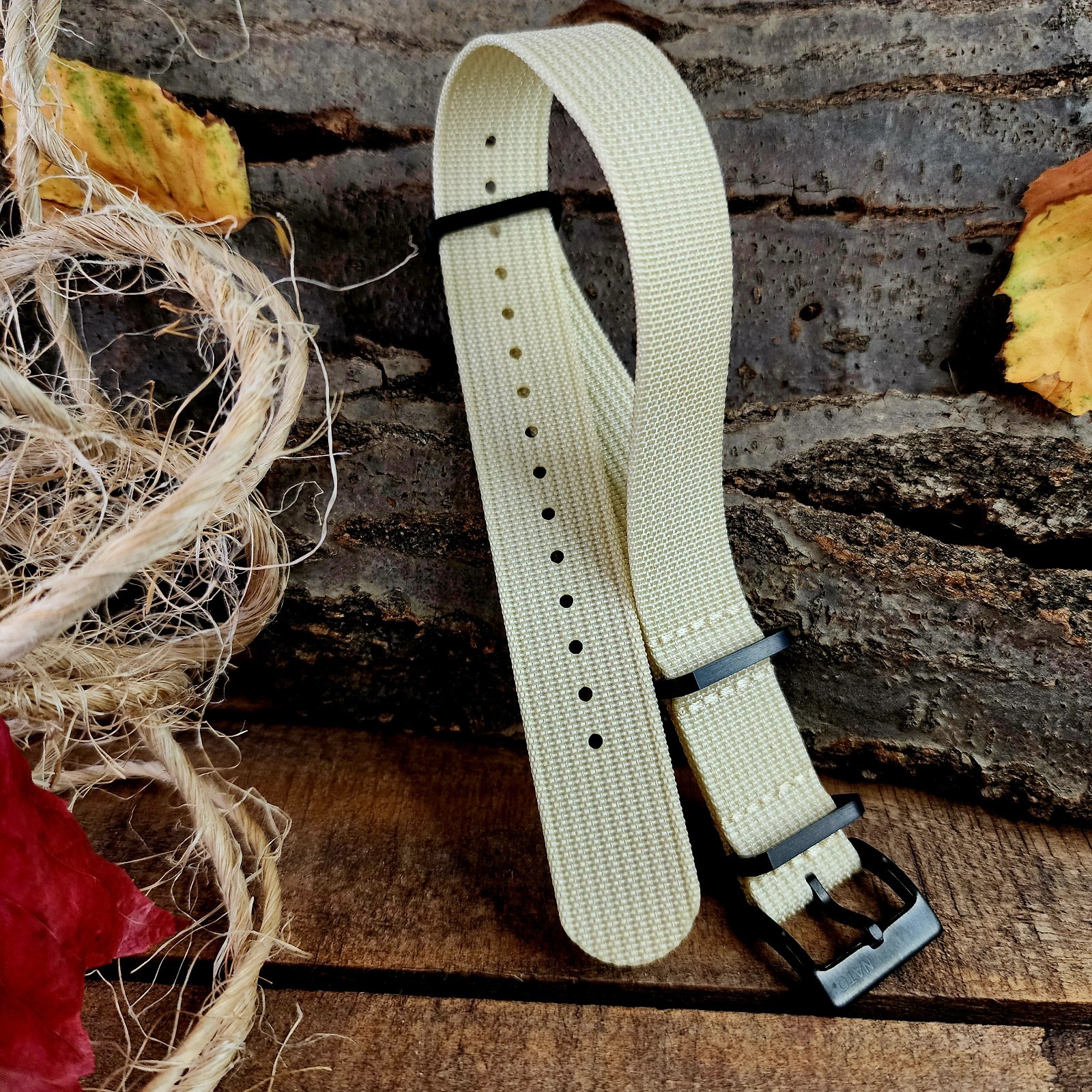 NATO strap Ribbed Fall Colors PVD Buckles Heavy Duty Water Resistant Watchbands
