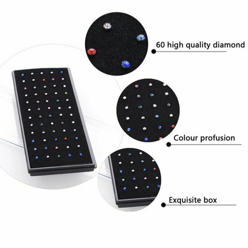 60PCS Stud Nose Rings Bone Stud Stainless Steel Color Pin Jewelry Piercing Body