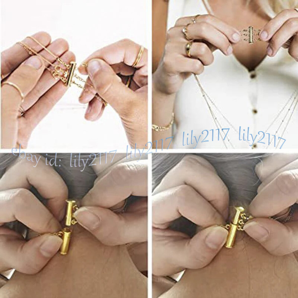 Multi-layered Magnetic Slide Lock Tube Clasps Connector For Jewelry Making DIY
