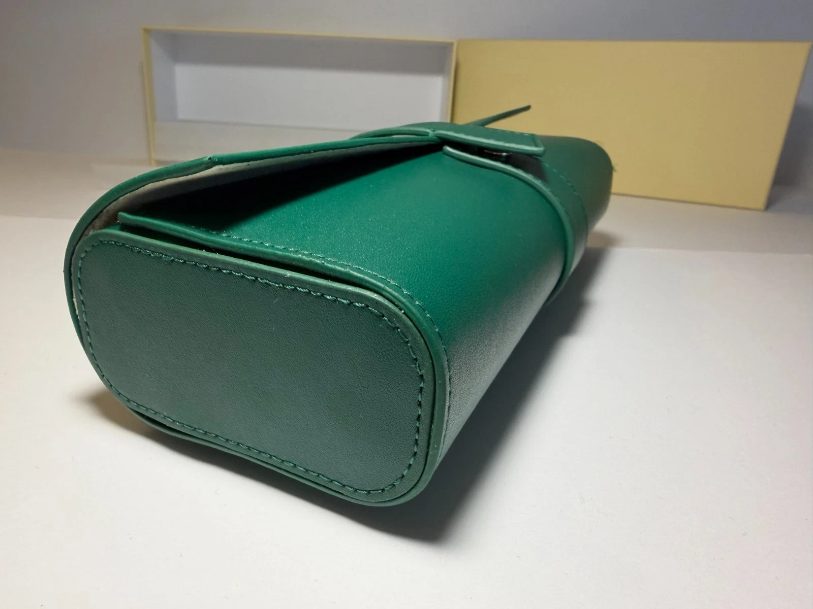 Rolex Green Leather Watch Roll Travel Case 3 Slot Storage Pouch Collector Gift