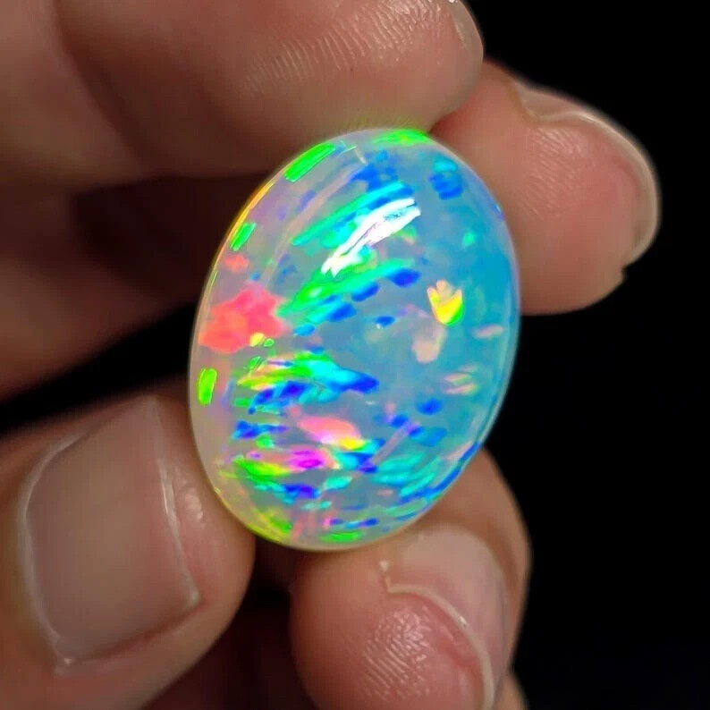 Natural Multicolor Fire Opal Oval Cabochon 4.55 Ct AAA+ Australian Gemstone