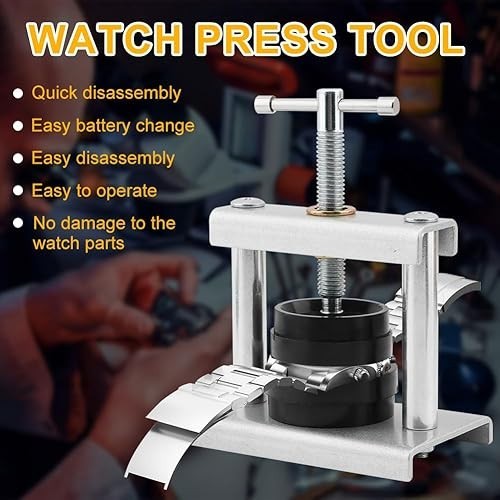 Watch Press Tool Set – 18 Molds Crystal Press Back Case Closer for 16-50Mm Dia