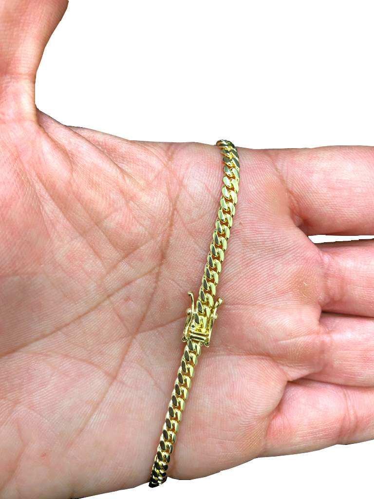 14k Solid Yellow Gold Miami Cuban Link 4mm Chain Necklace Bracelet 7″-30″