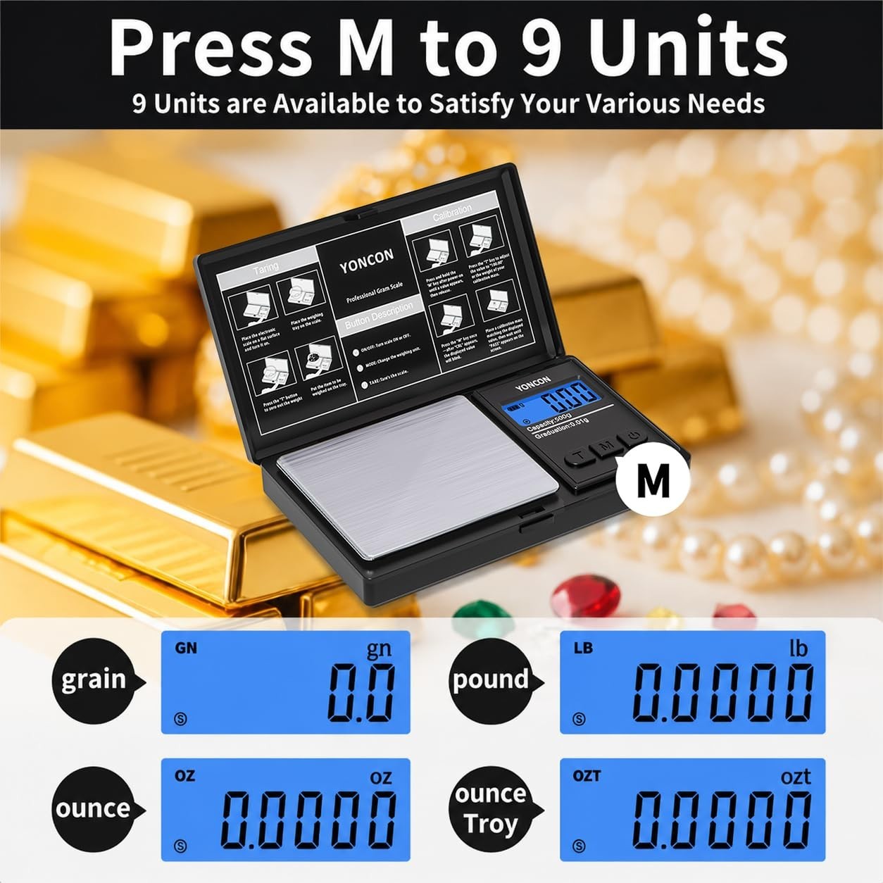 Gram Scale- 500G Ultra-Precise Digital Scale .LCD Display Jewelers & Collectors
