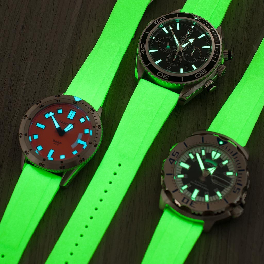 Deployant FKM Rubber Quick Release Watch Straps fits Omega Tag Heuer deployment