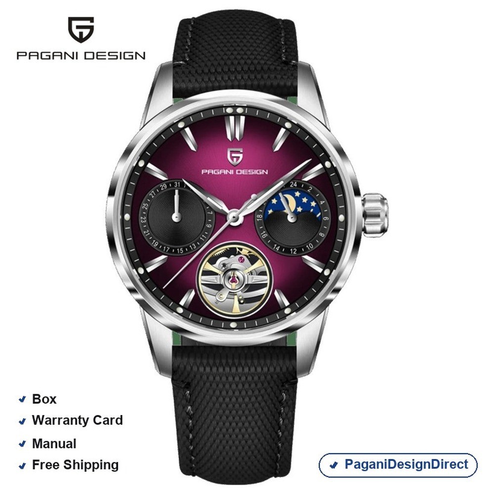 Pagani Design PD-YS021 Silver Purple Stainless Steel Automatic Men’s Watch