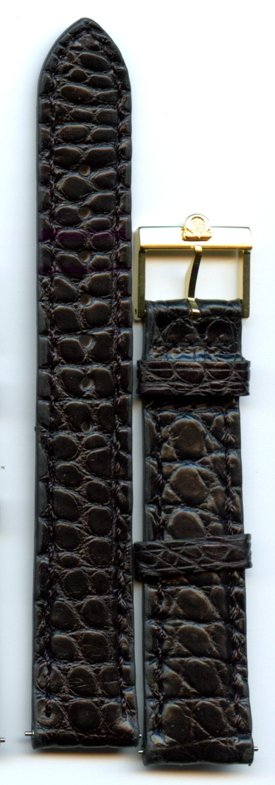 Deep Cognac Alligator Strap & Vintage Omega Buckle Gold or Steel