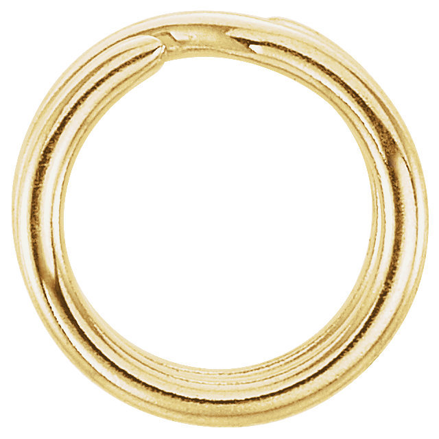 8mm OD Solid 14k Yellow Gold Round Split Jump Ring Charm Connector Keychain USA