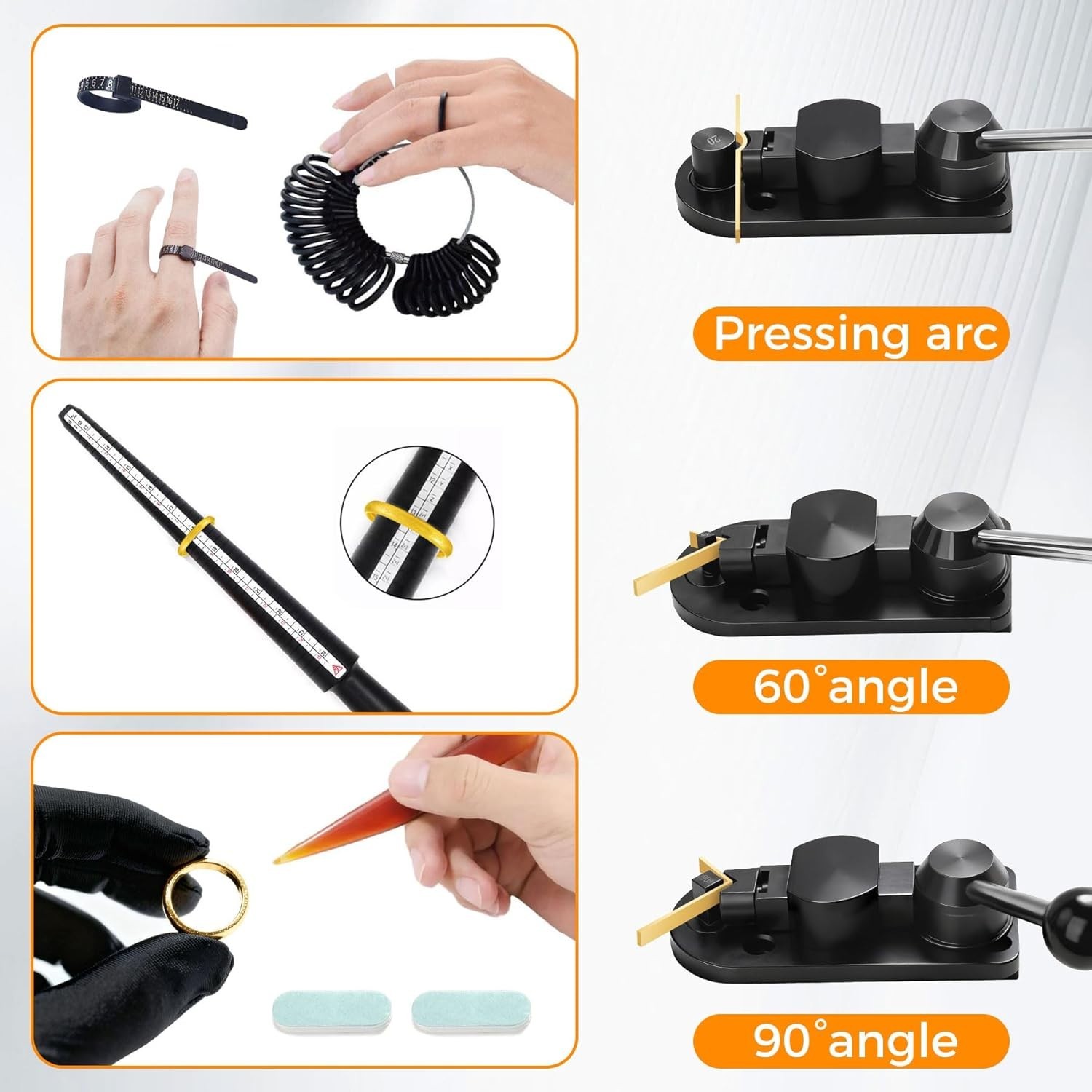 14PC Ring Bending Tool Kit with Bender & Nylon Dies for Spoon Rings