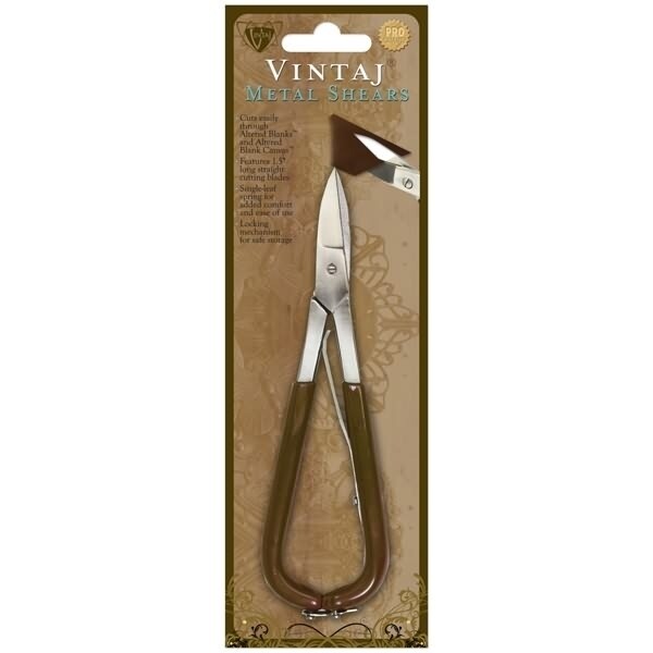 Metal Shears 7 inch Straight Blade Vintaj Brand 55124 Cut Shape Soft Metals