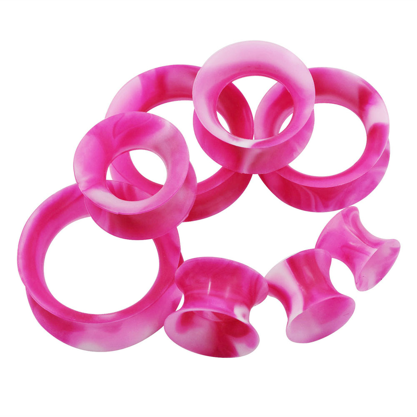 PAIR-ULTRA THIN SILICONE SKINS TUNNELS Ear Gauges Soft Ear plugs Ear Skins 2g-1″