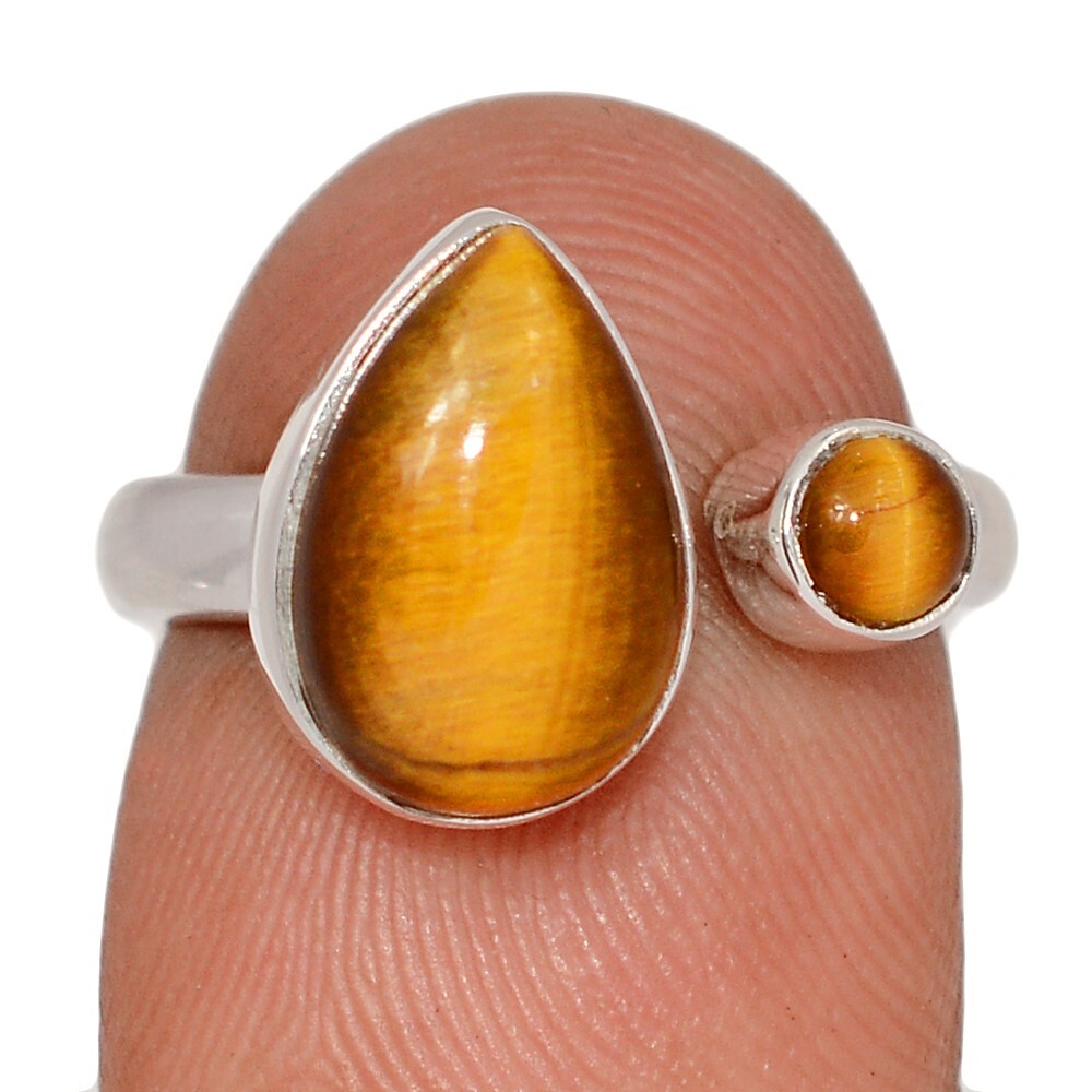 Natural Tiger Eye – South Africa 925 Sterling Silver Ring Jewelry s.6 CR73709