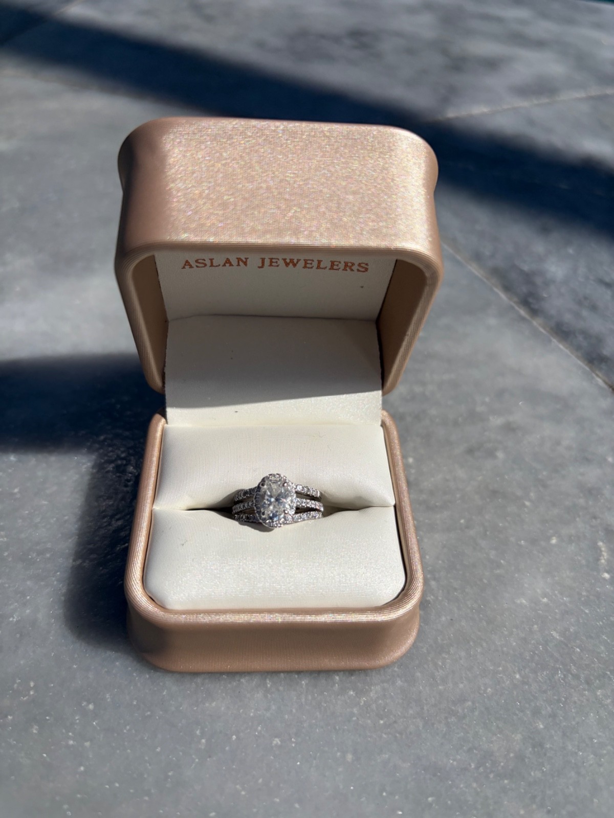 1.07 lab grown diamond engagement ring and wedding band set