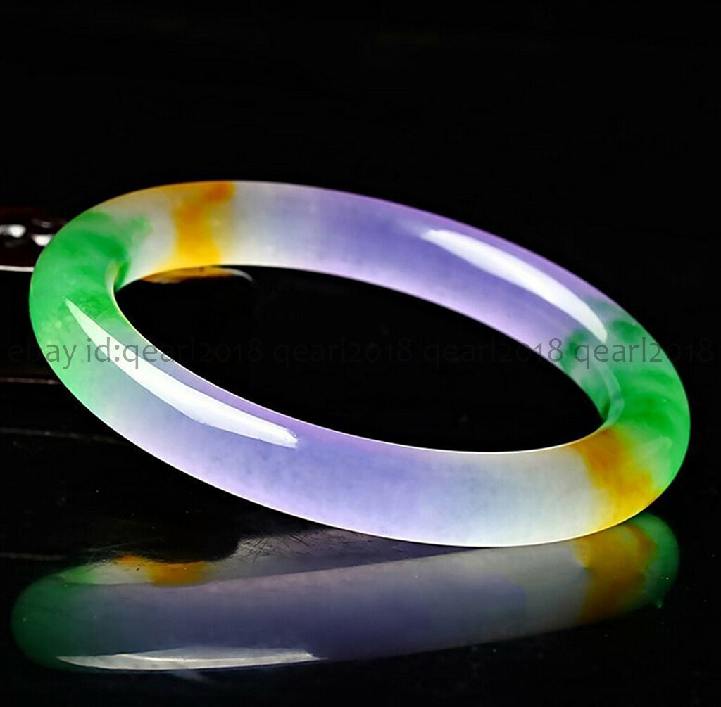 Natural Multicolor Jade Jadeite Gemstone Bangle Bracelet 56-62mm Women Jewelry