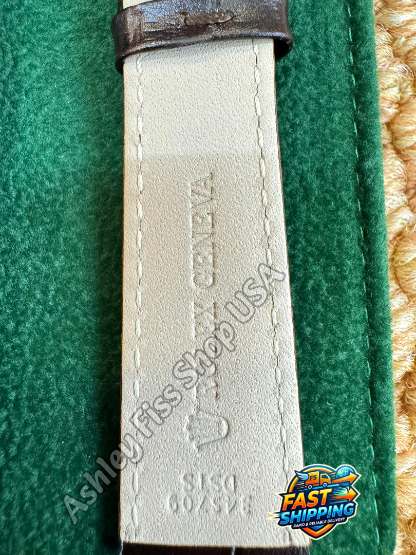ROLEX Genuine Brown Crocodile Leather Watch Strap 20-16mm Gold Buckle NOS Rare