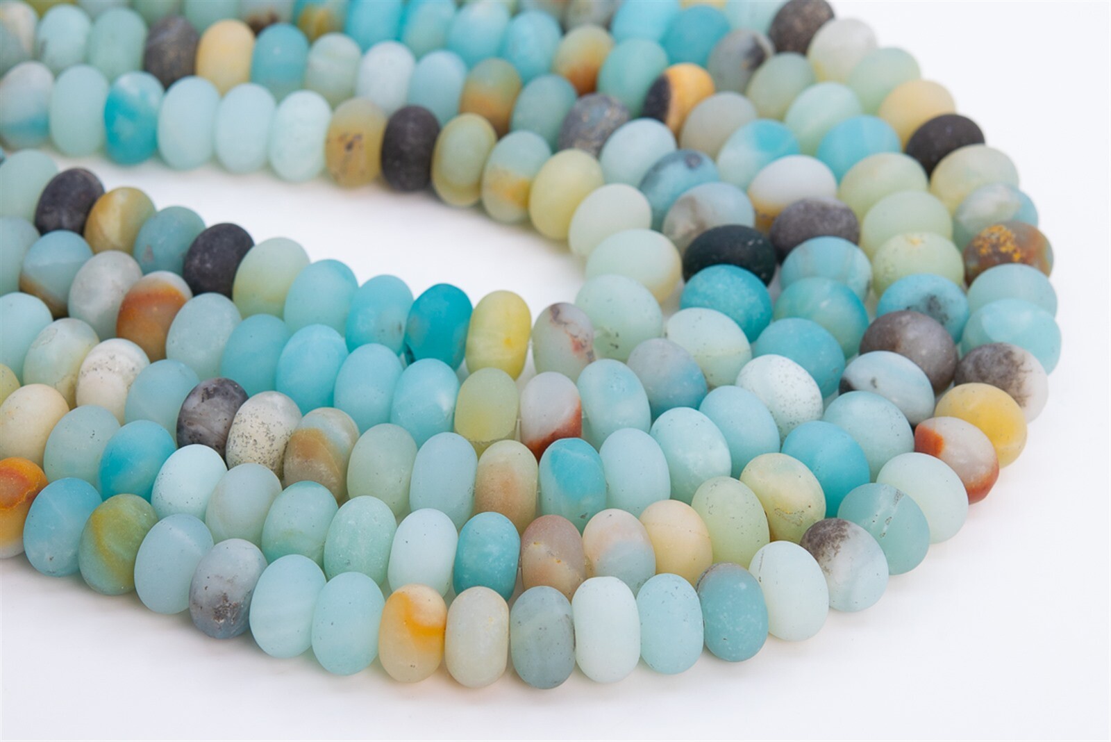 10x6MM Genuine Natural Matte Multicolor Amazonite Beads A Rondelle Beads