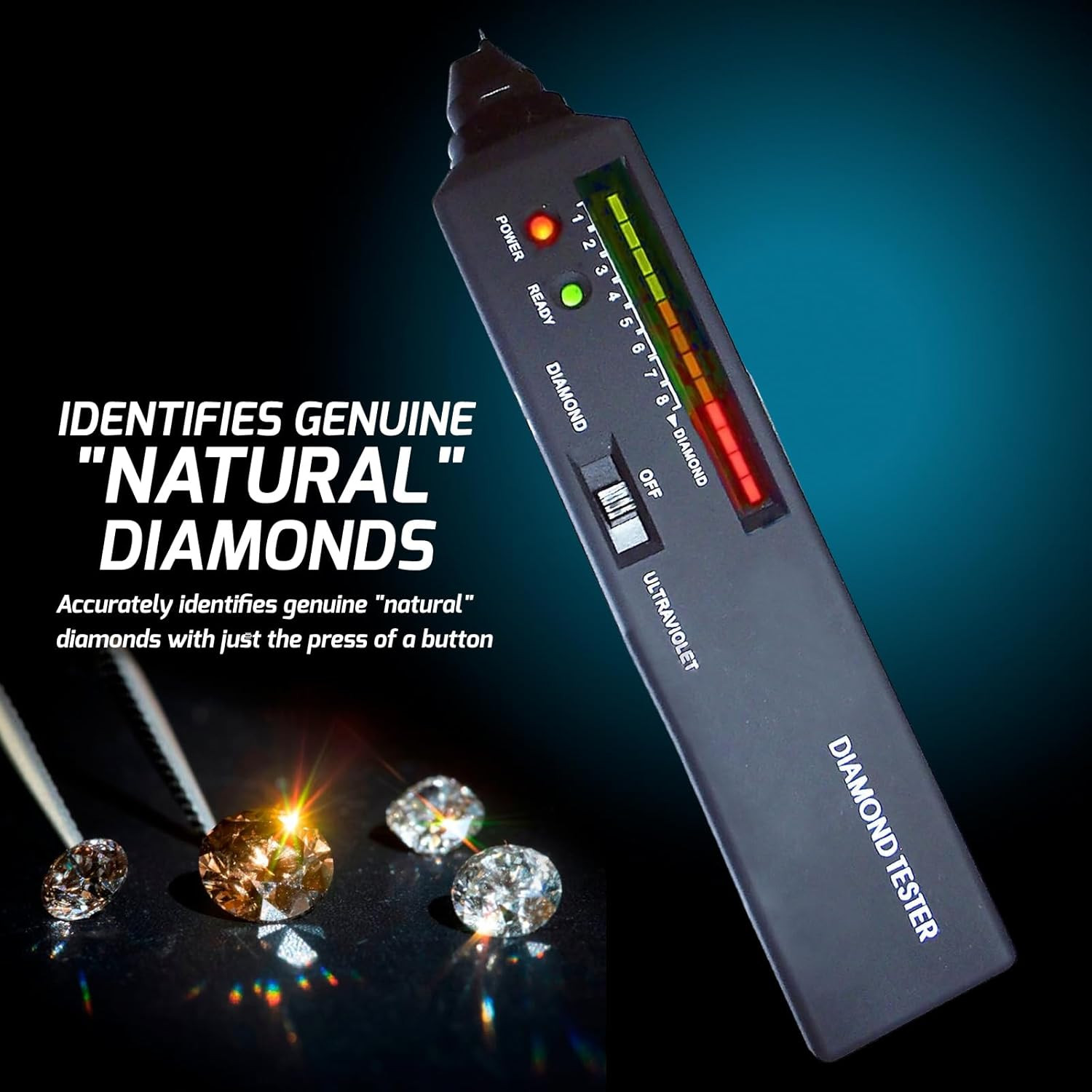 Diamond Tester Pen, Professional Diamond Moissanite Gemstone Tester with UV Ultr