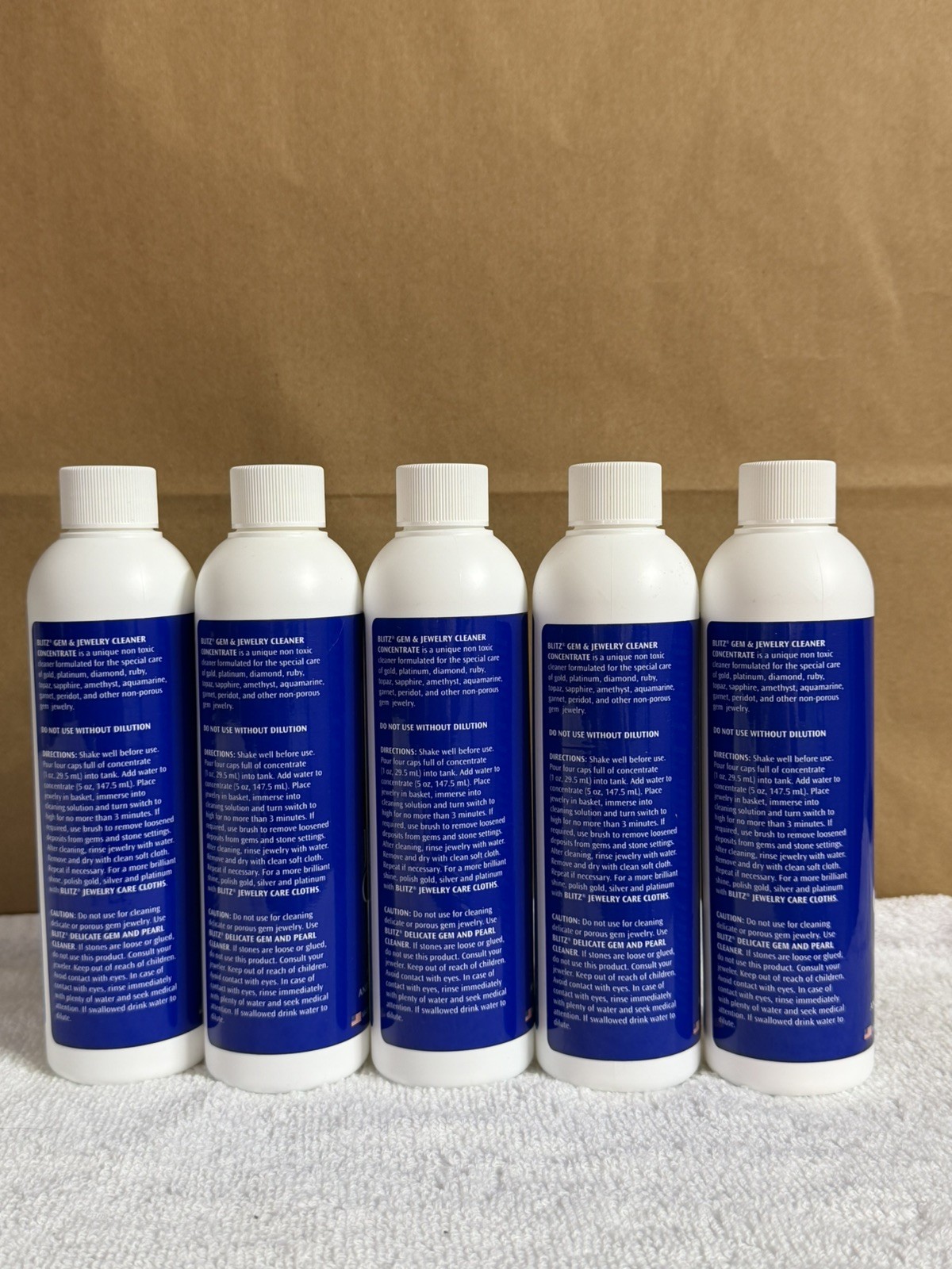 Blitz Gem & Jewelry Cleaner Concentrate 8 fl oz Non-Toxic for Gold & Diamond