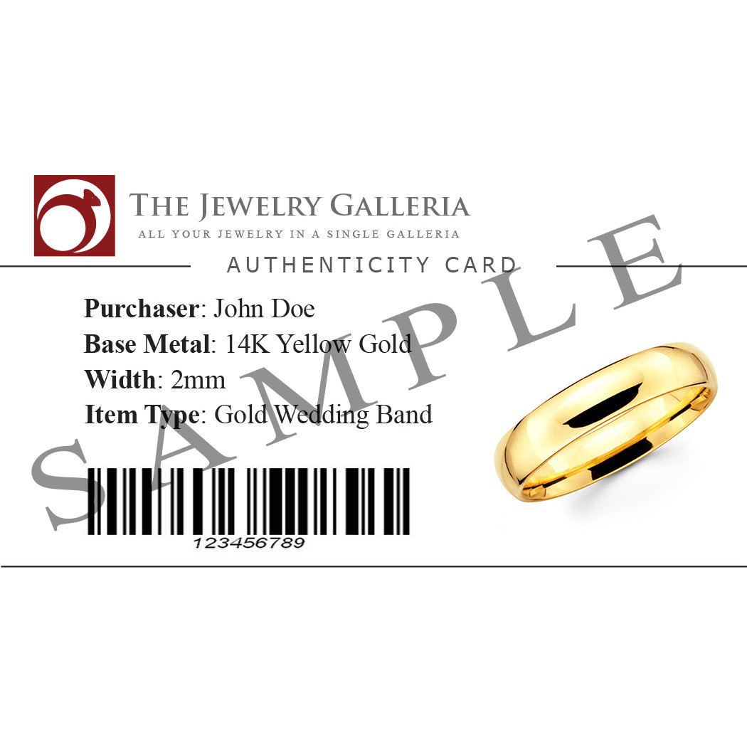 14K Solid Yellow Gold 5mm Comfort Fit Men’s and Women’s Wedding Band Ring