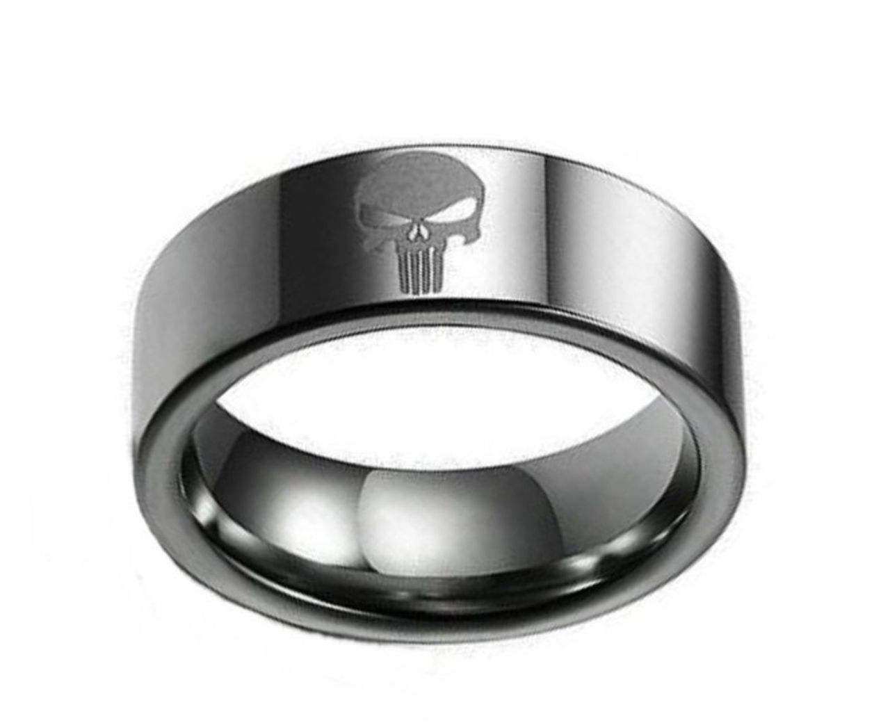MARVEL Comics PUNISHER Skull Logo Stainless Steel BAND RING SIZE 11