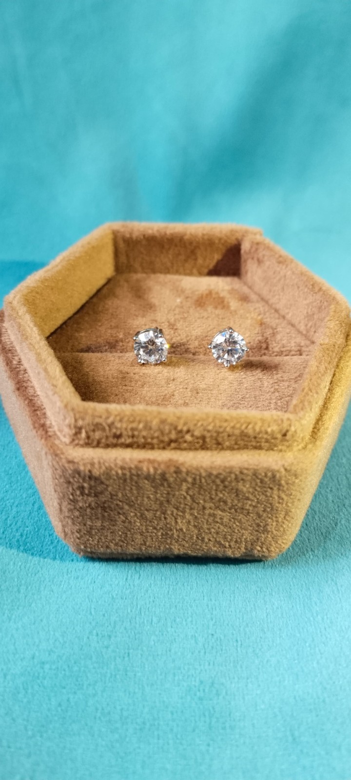 GIA 1.83Ct Round Natural Diamond Stud Earrings 14K Solid White Gold Screw back