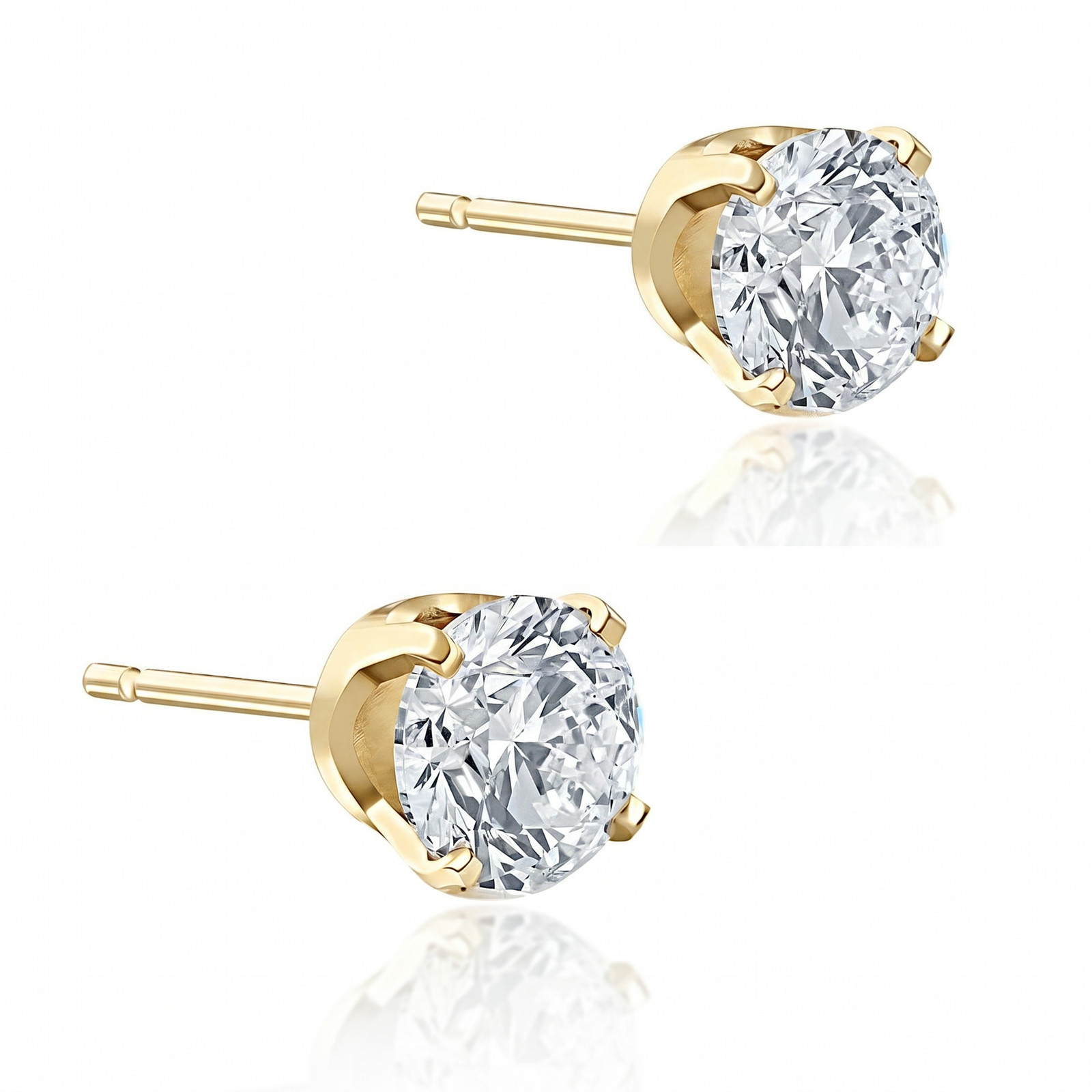 VS 1 Carat (ctw) Diamond Studs in 14k White or Yellow Gold Lab Grown