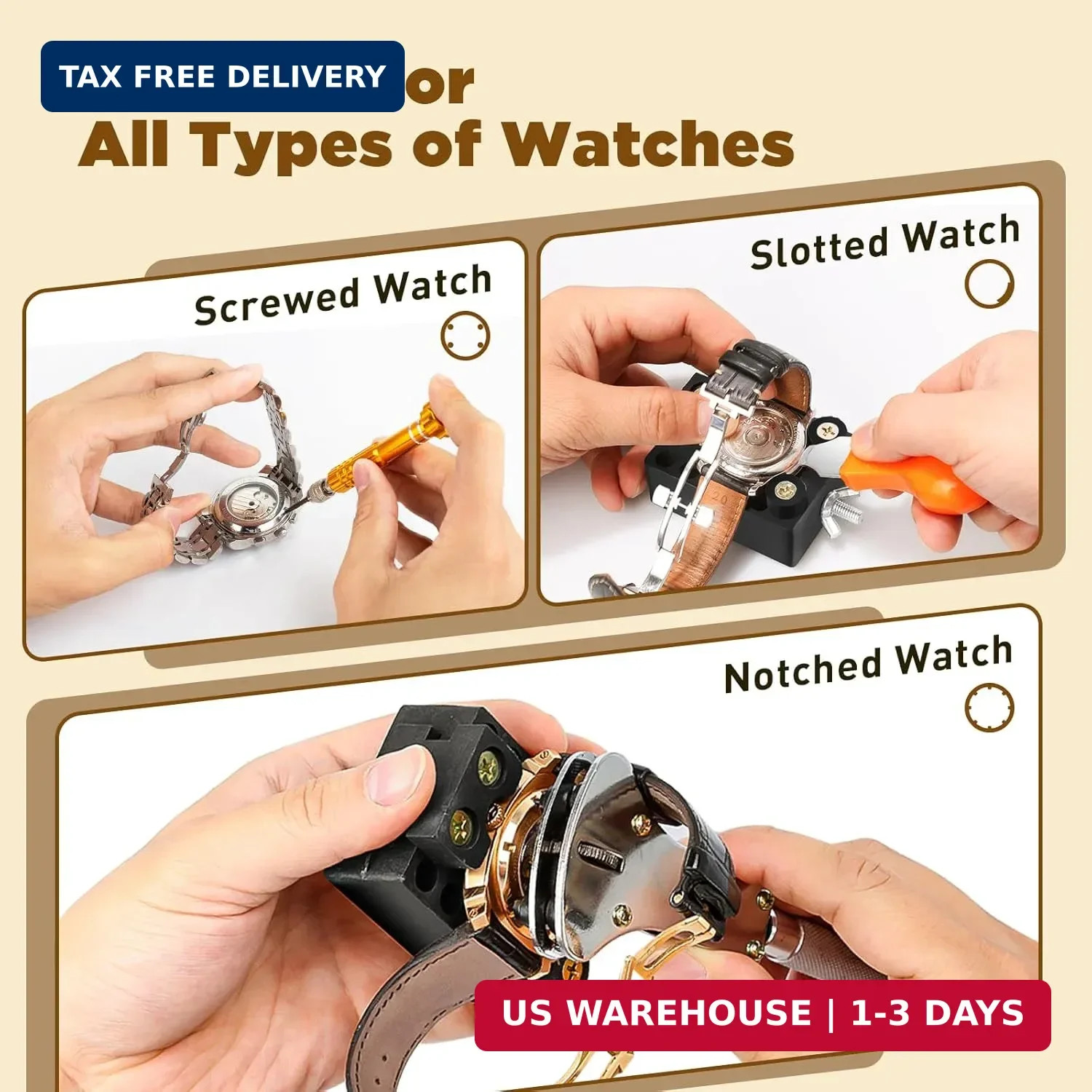[Combination Version]Eventronic Watch Repair Tool Kit + Watch Press Tool 154PCS,