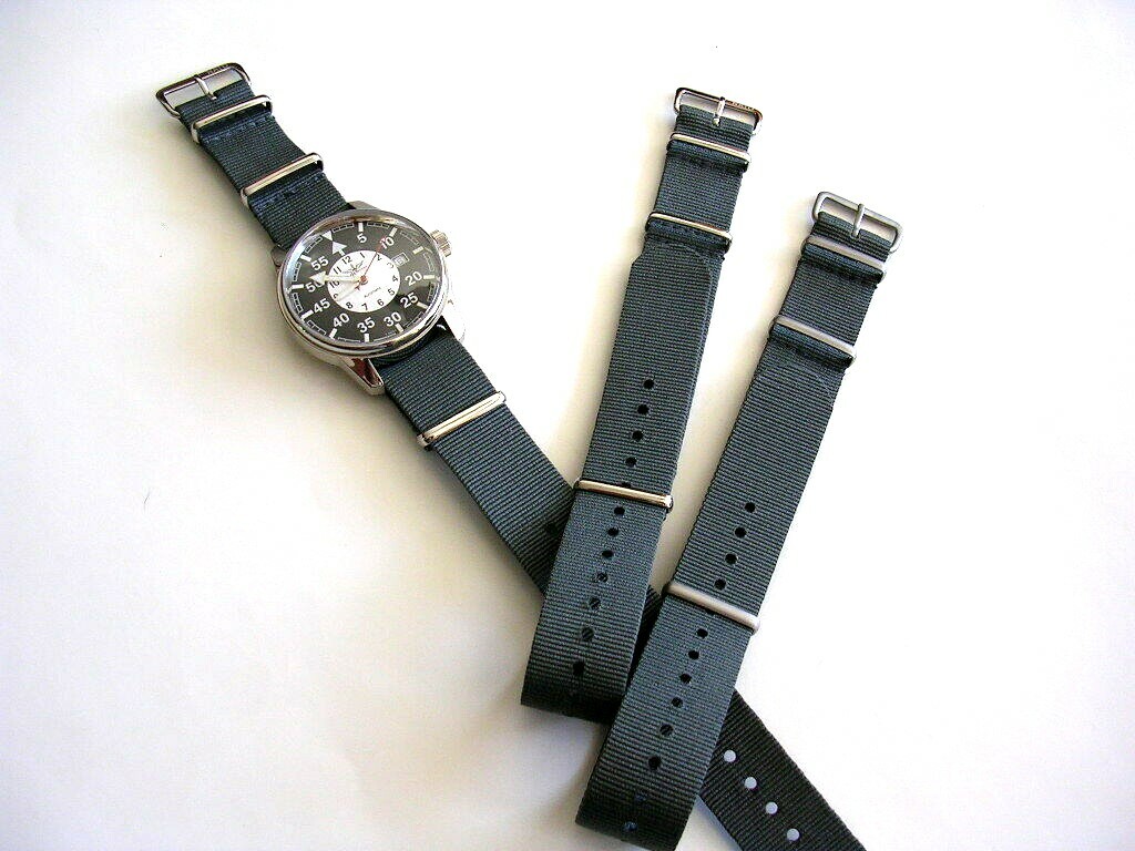 22mm British Admiralty Grey SS NATO G10 military RAF watch band strap IW SUISSE